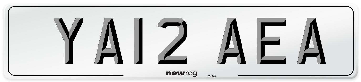 YA12 AEA Number Plate from New Reg